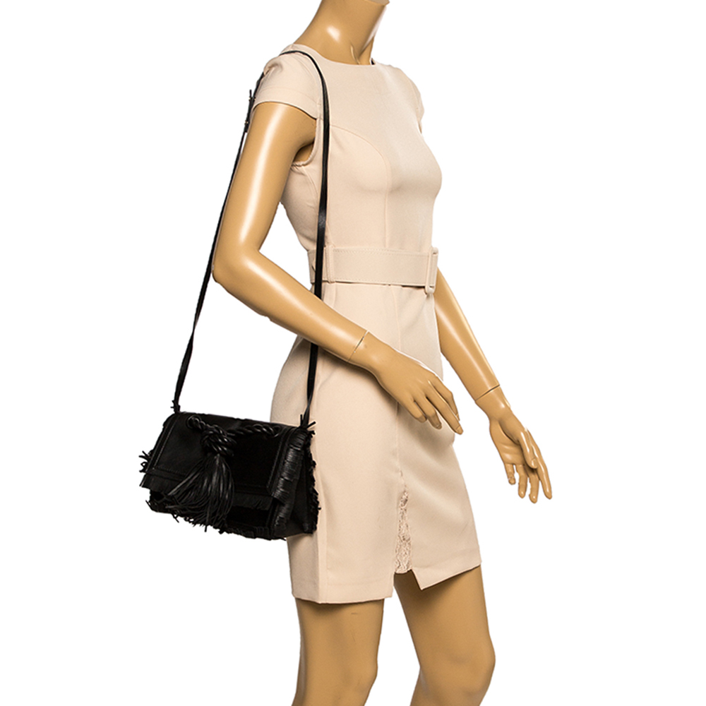 

Valentino Black Leather  The Rope Crossbody Bag