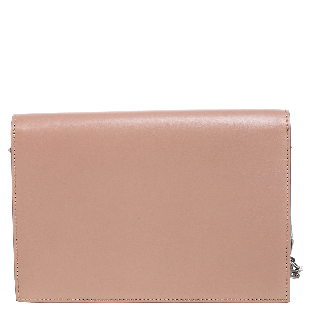 

Valentino Rose Canelle Leather  VCASE With Swarovski Crystals Logo Shoulder Bag, Pink