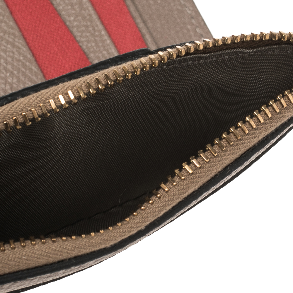 

Valentino Clay Leather VLOGO Card and Coin Purse, Grey