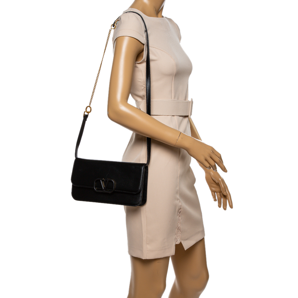 

Valentino Black Leather VSLING Crossbody Bag