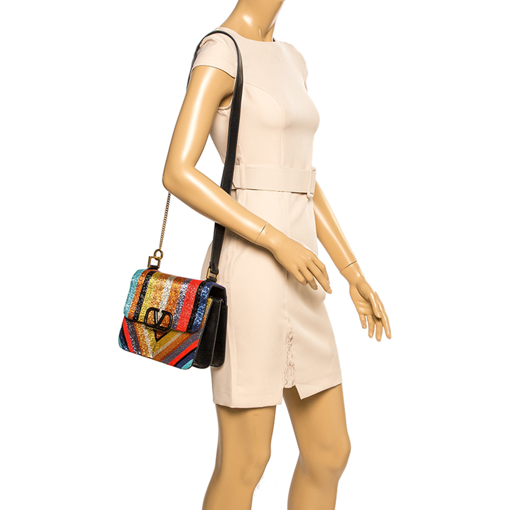 

Valentino Multicolor Beaded and Leather VSLING Shoulder Bag