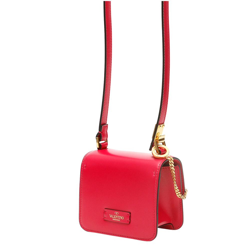 

Valentino Red Leather V Sling Micro Shoulder Bag