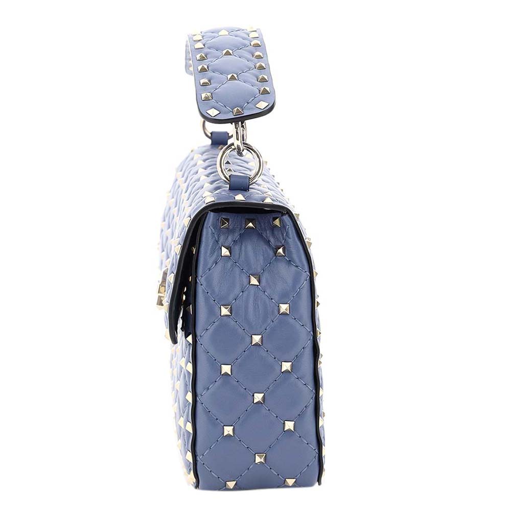 

Valentino Garavani Blue Leather Rockstud Spike Medium Bag