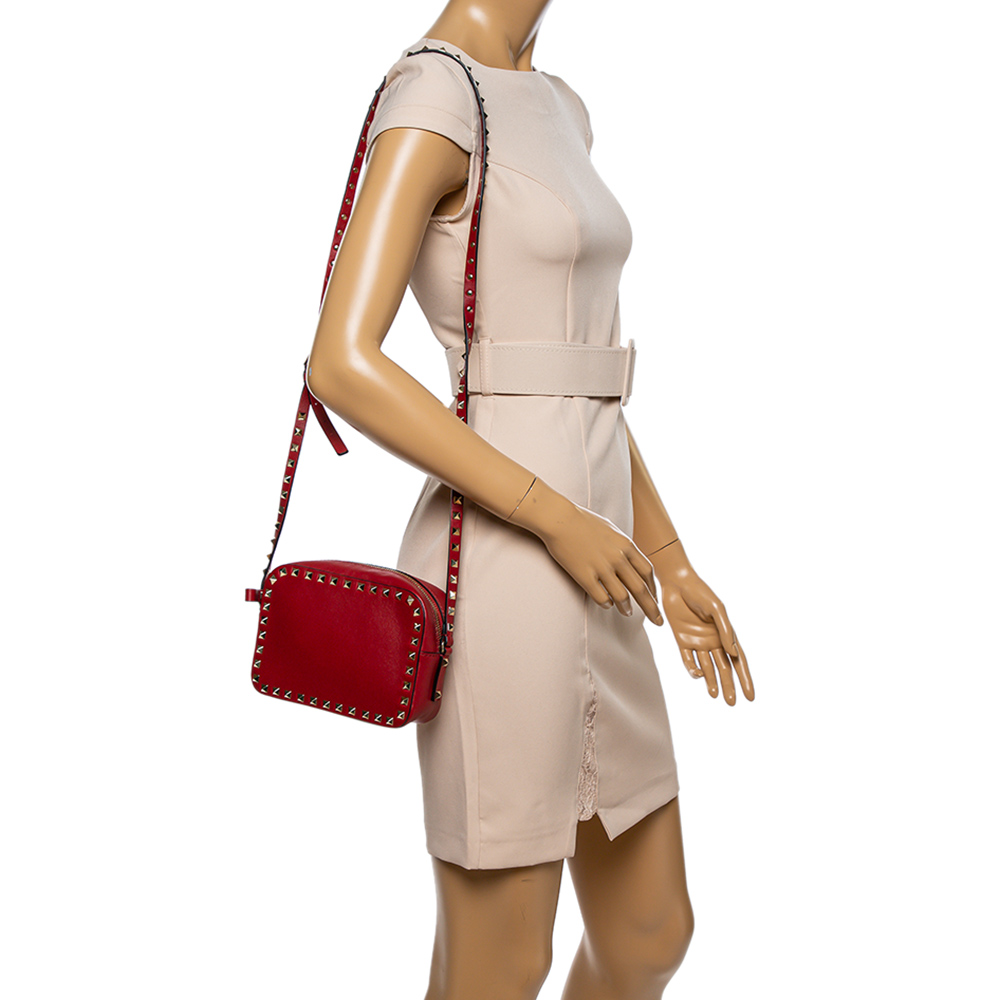 

Valentino Red Leather Small Rockstud Crossbody Bag