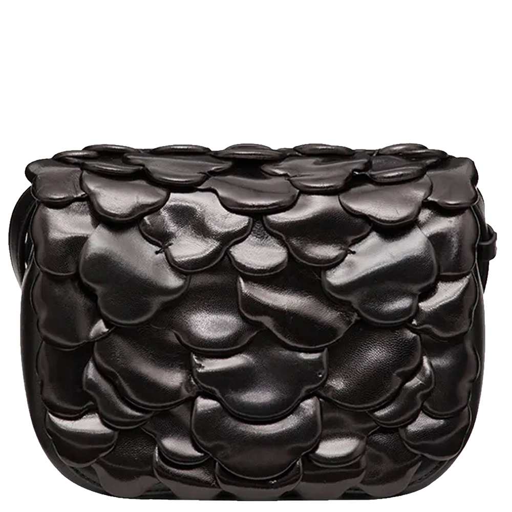 

Valentino Garavani Black Glossed Leather 03 Rose Edition Atelier Small bag