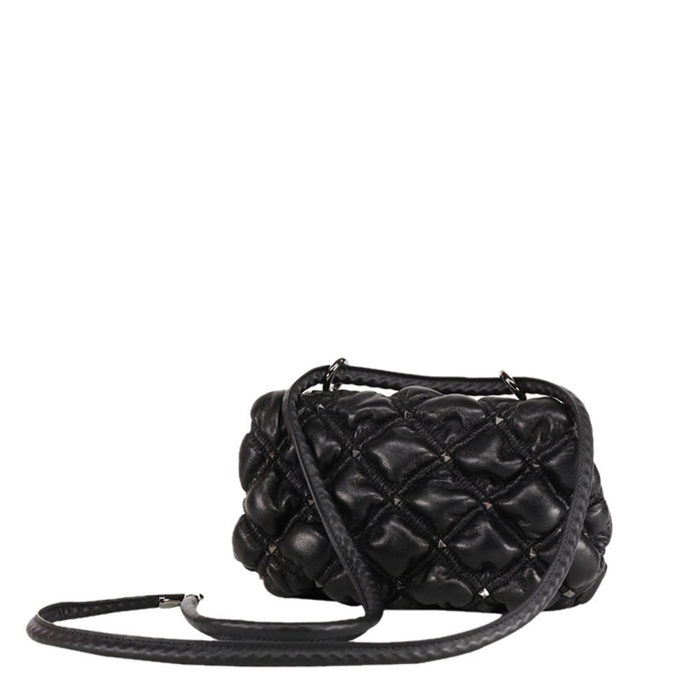 

Valentino Garavani Black Nappa Leather Spikeme Small Bag