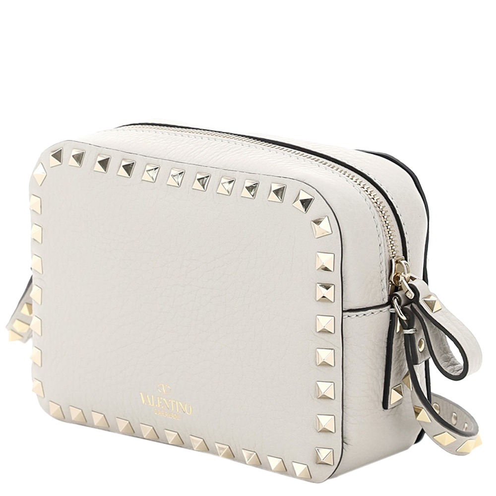 

Valentino Garavani Opal Grey Leather Rockstud Crossbody Bag