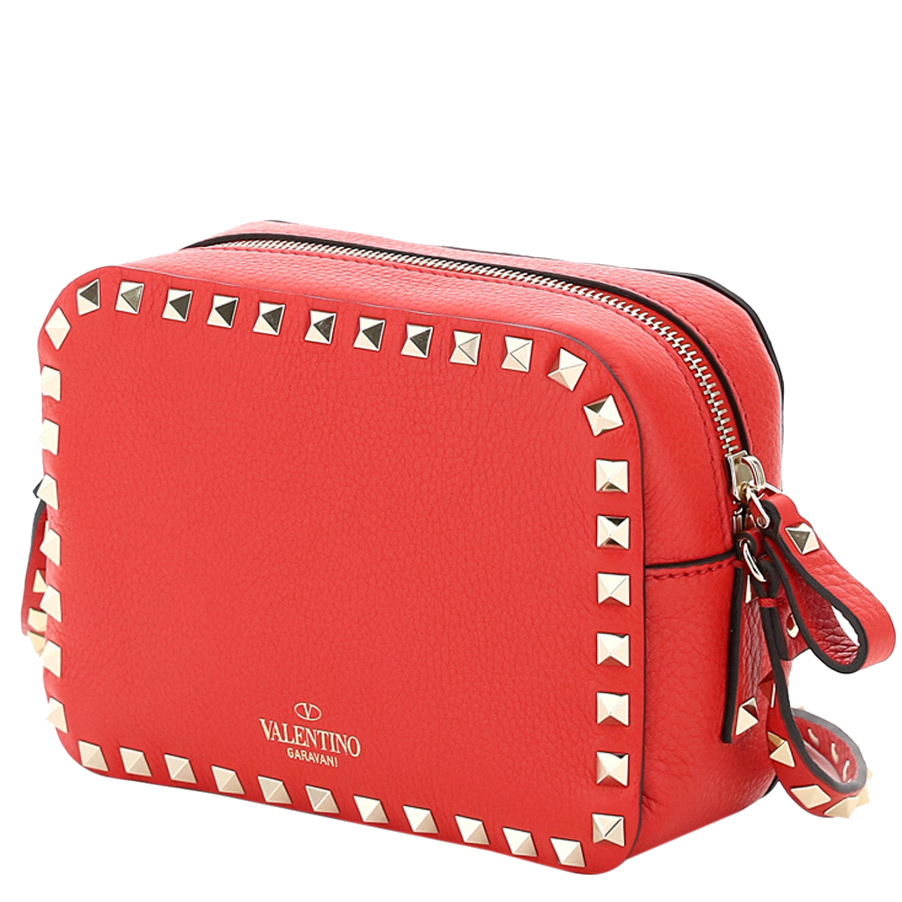 

Valentino Garavani Red Leather Rockstud Crossbody Bag