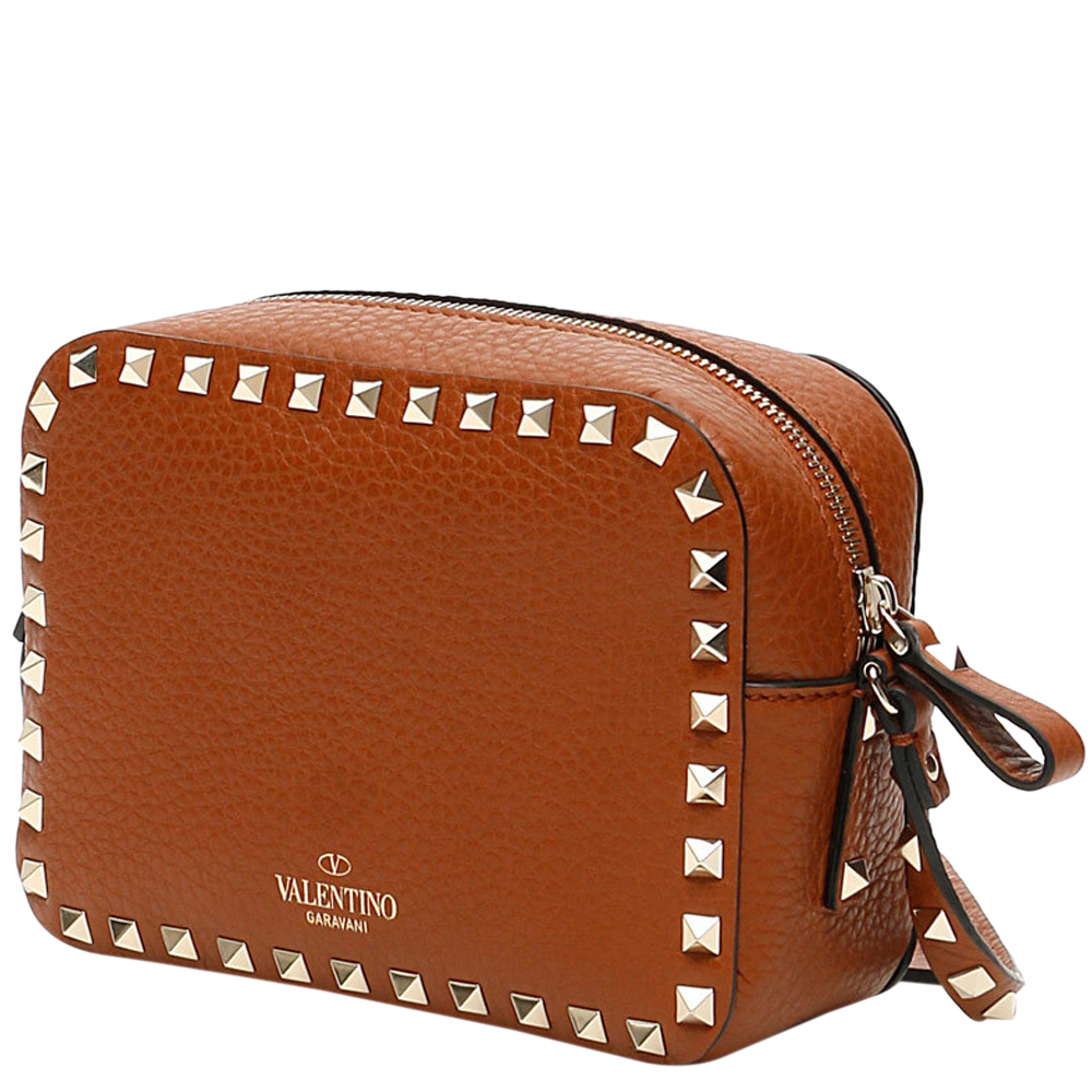 

Valentino Garavani Brown Leather Rockstud Crossbody Bag