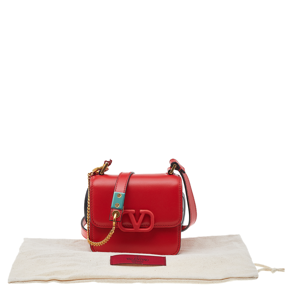 

Valentino Red Leather Micro VSling Shoulder Bag