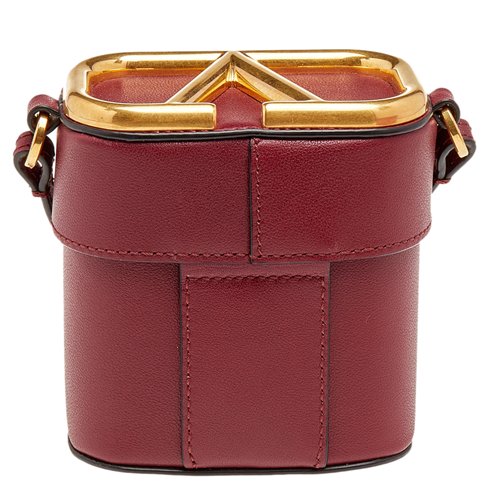 

Valentino Burgundy Leather Supervee Pouch