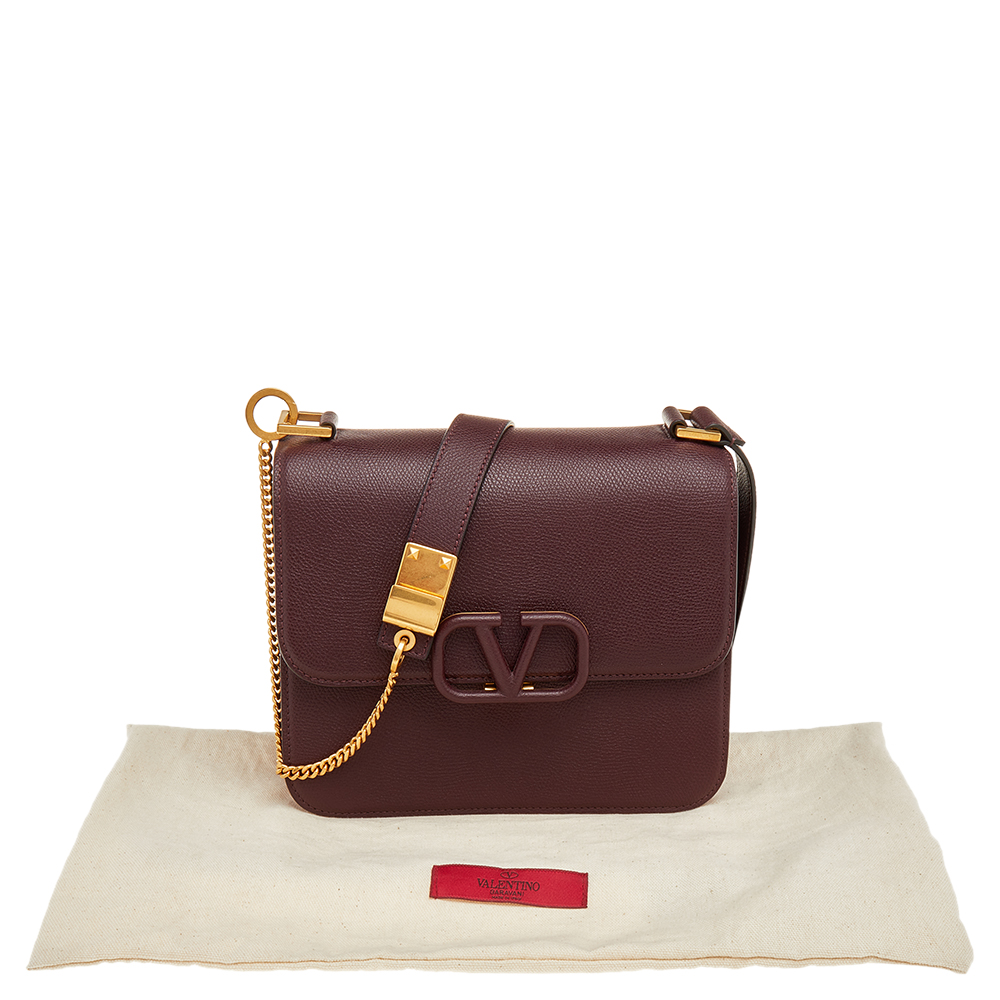 

Valentino Burgundy Leather Medium VSling Shoulder Bag