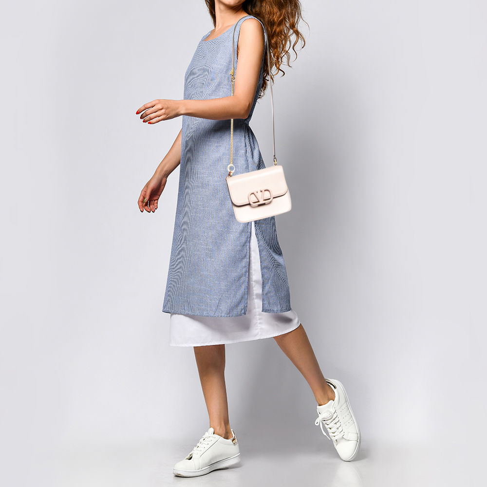 

Valentino Pink Leather Small VSling Shoulder Bag