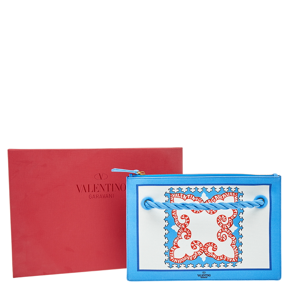 

Valentino Blue/White Canvas Escape Pouch