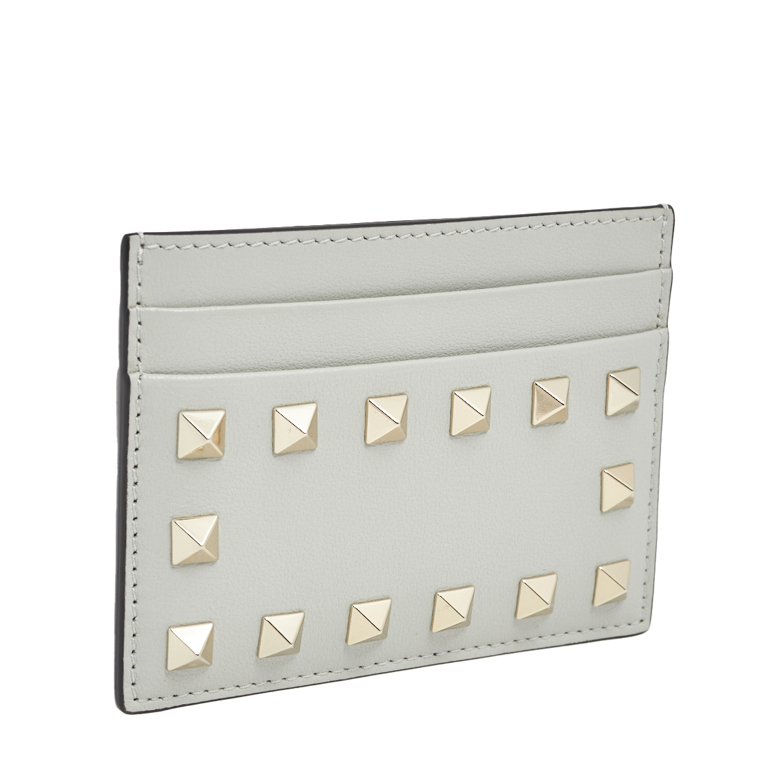 

Valentino Grey Leather Rockstud Card Holder