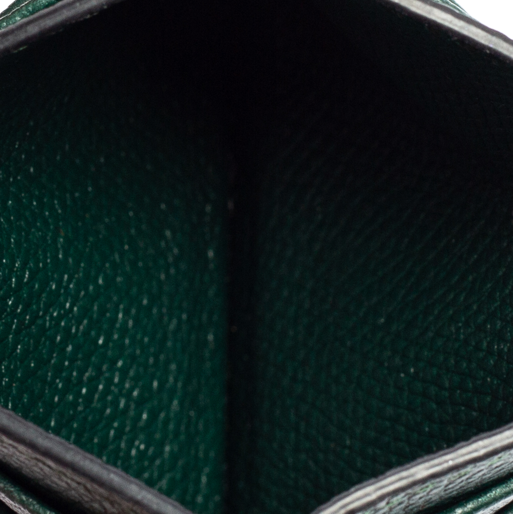 

Valentino Green Leather V-Logo Card Holder
