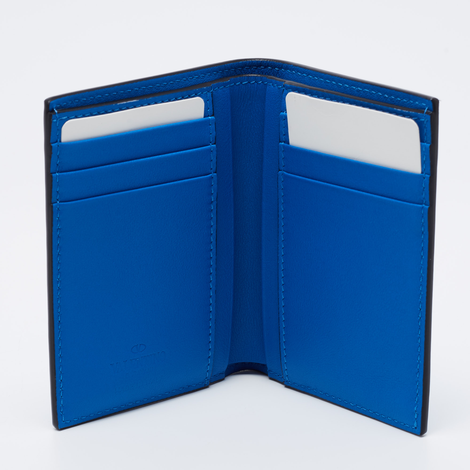 

Valentino Blue Leather VLogo Card Case