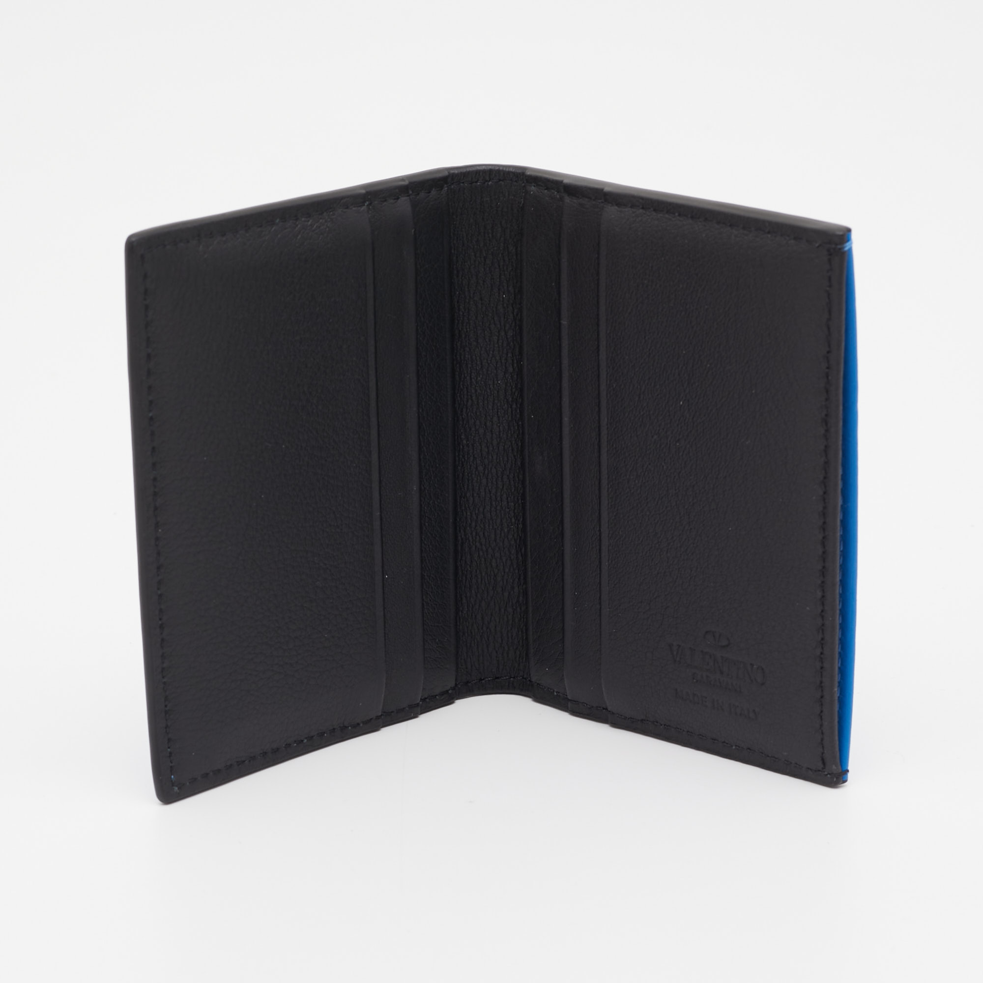 

Valentino Blue Leather VLogo Card Case