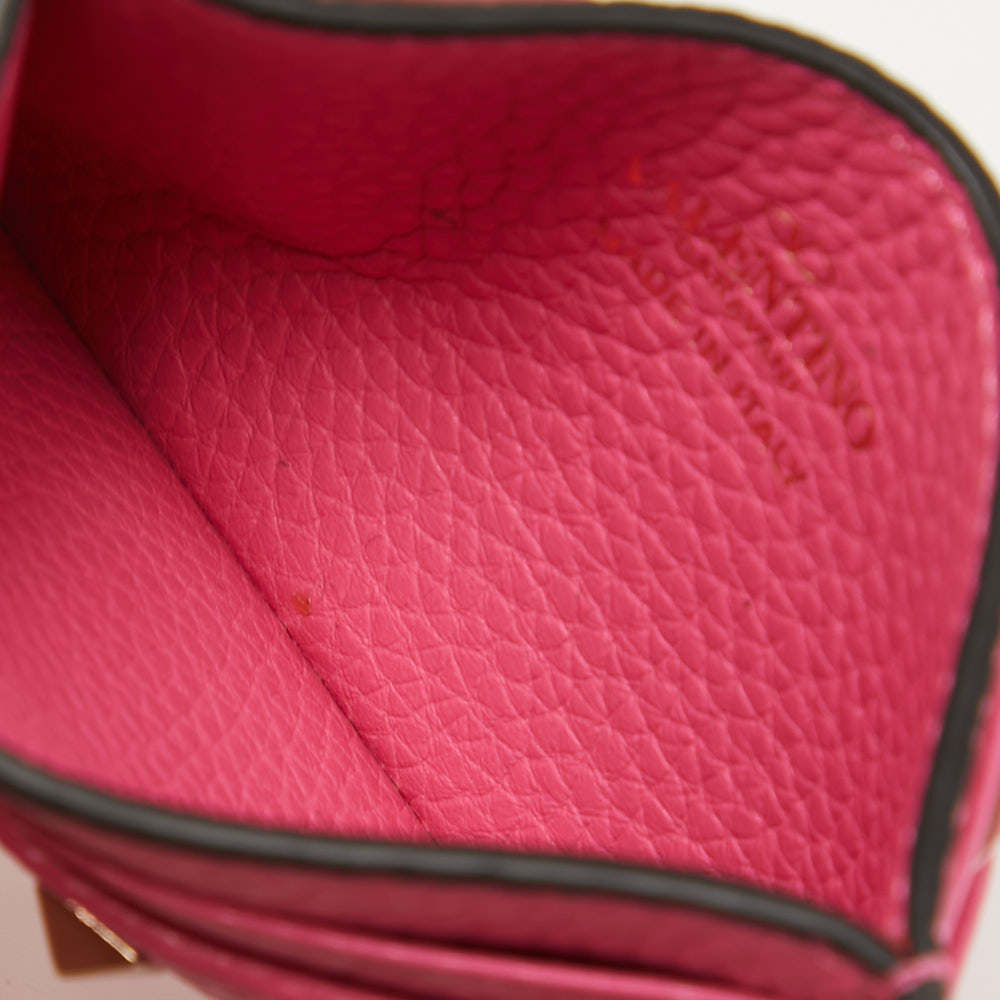 

Valentino Pink Leather Rockstud Card Holder