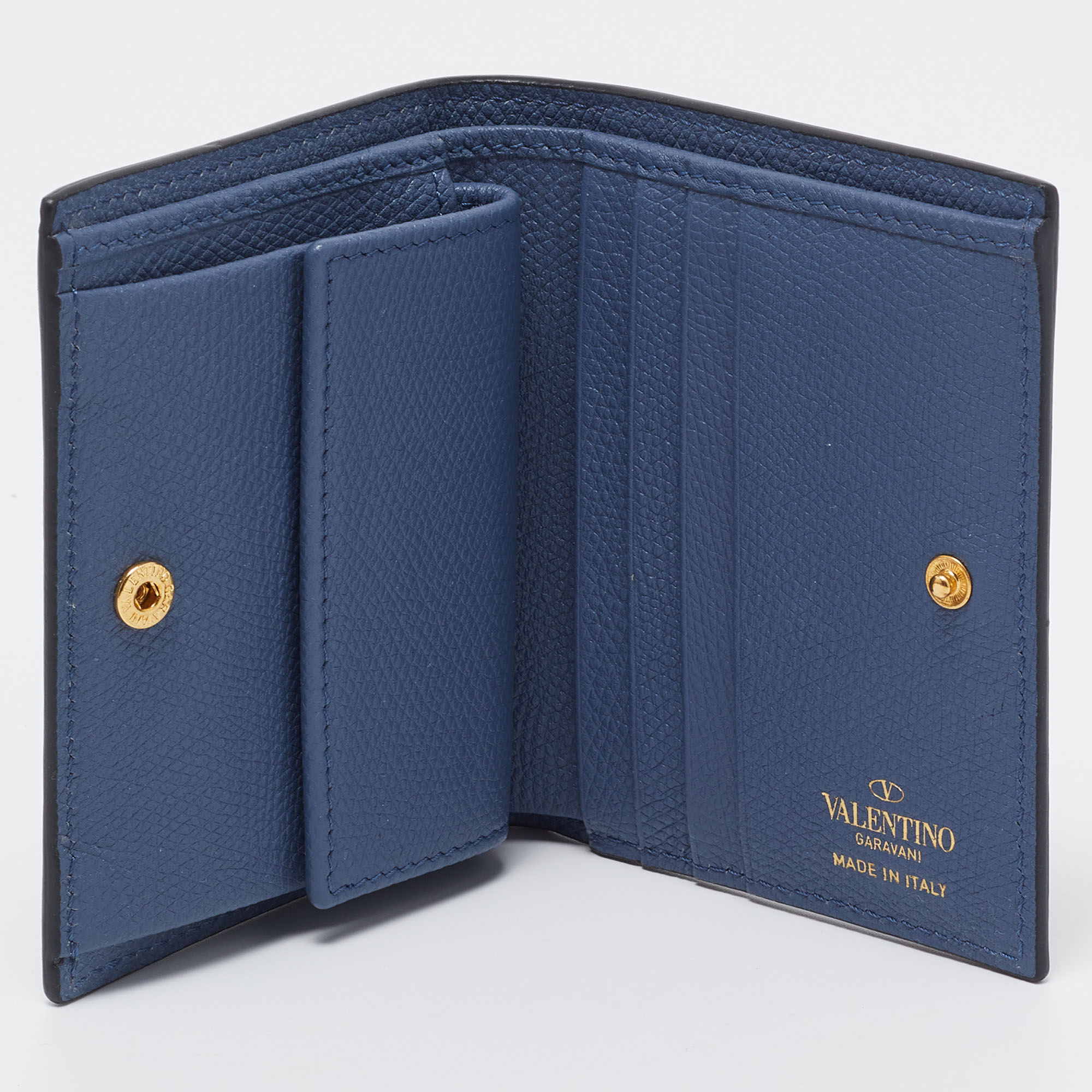 

Valentino Blue Leather VLogo Card Case