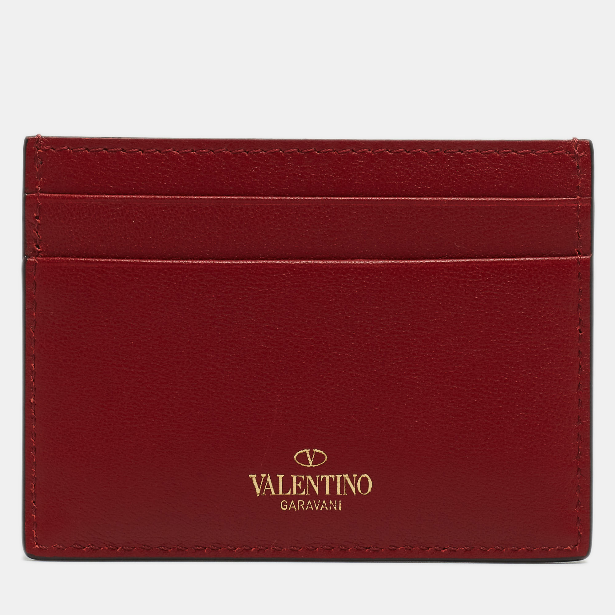 

Valentino Red Leather Rockstud Card Holder