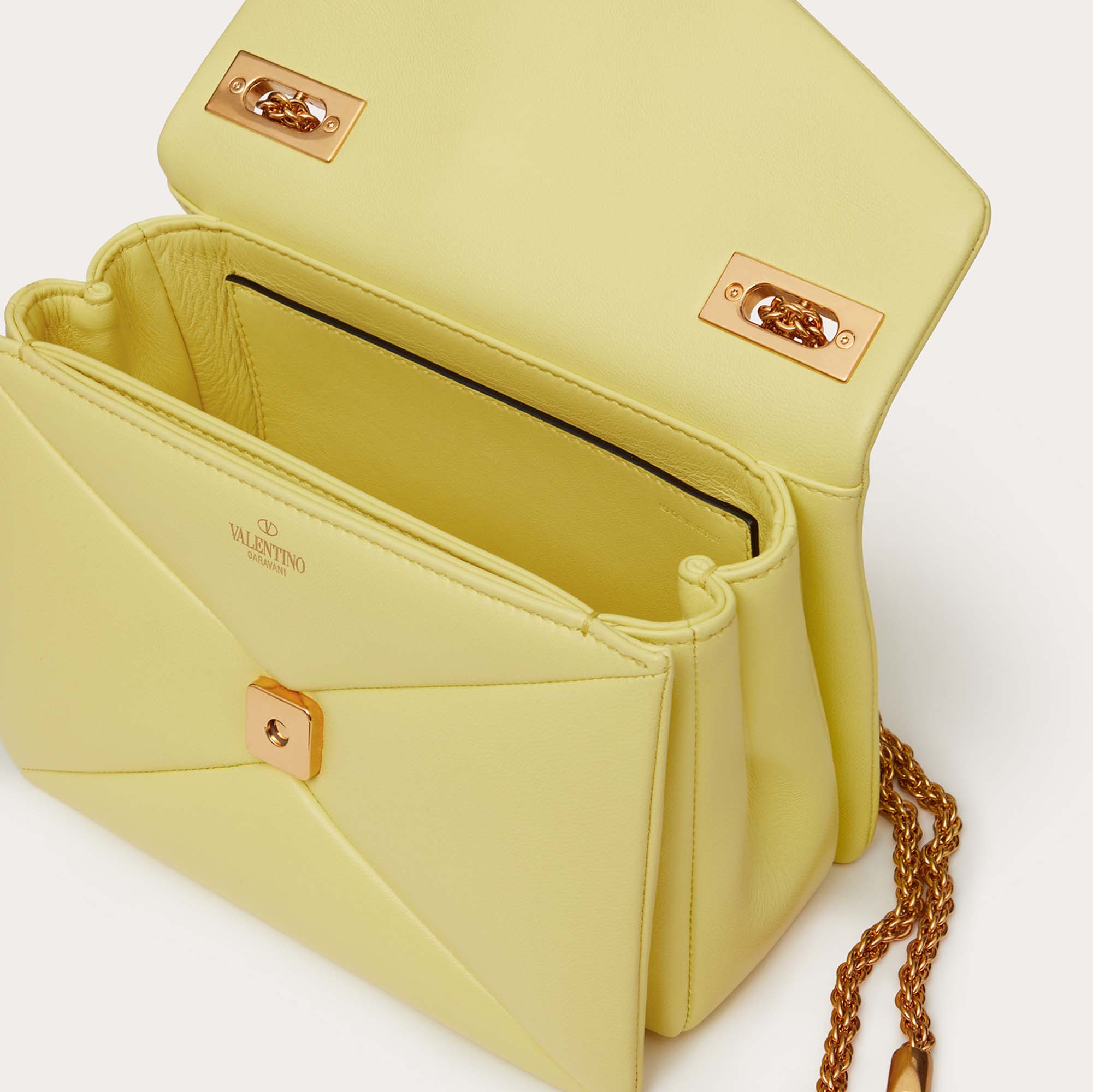 

Valentino Pale Yellow Leather One Stud Small Shoulder Bag