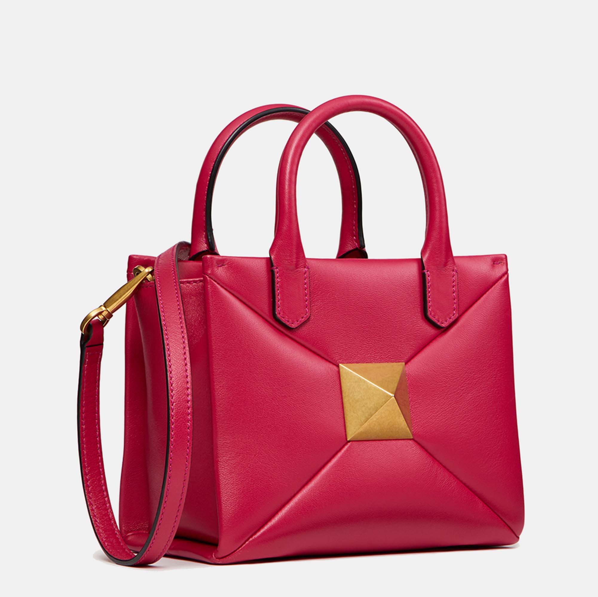 

Valentino Fuchsia Leather One Stud Tote, Pink