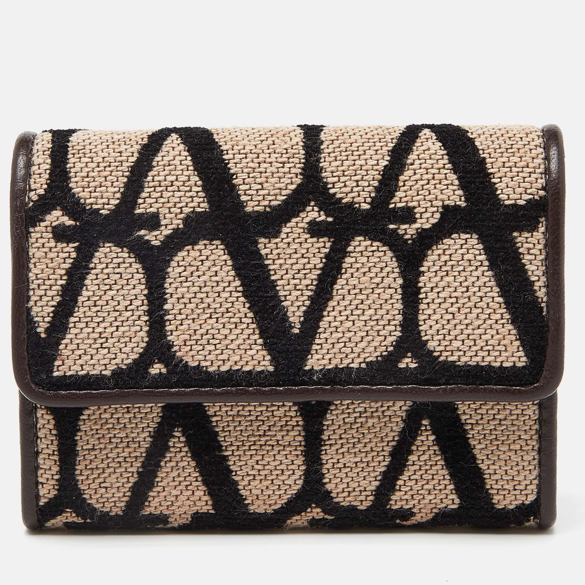 

Valentino Tri Color Fabric and Leather Vlogo Compact Wallet, Multicolor