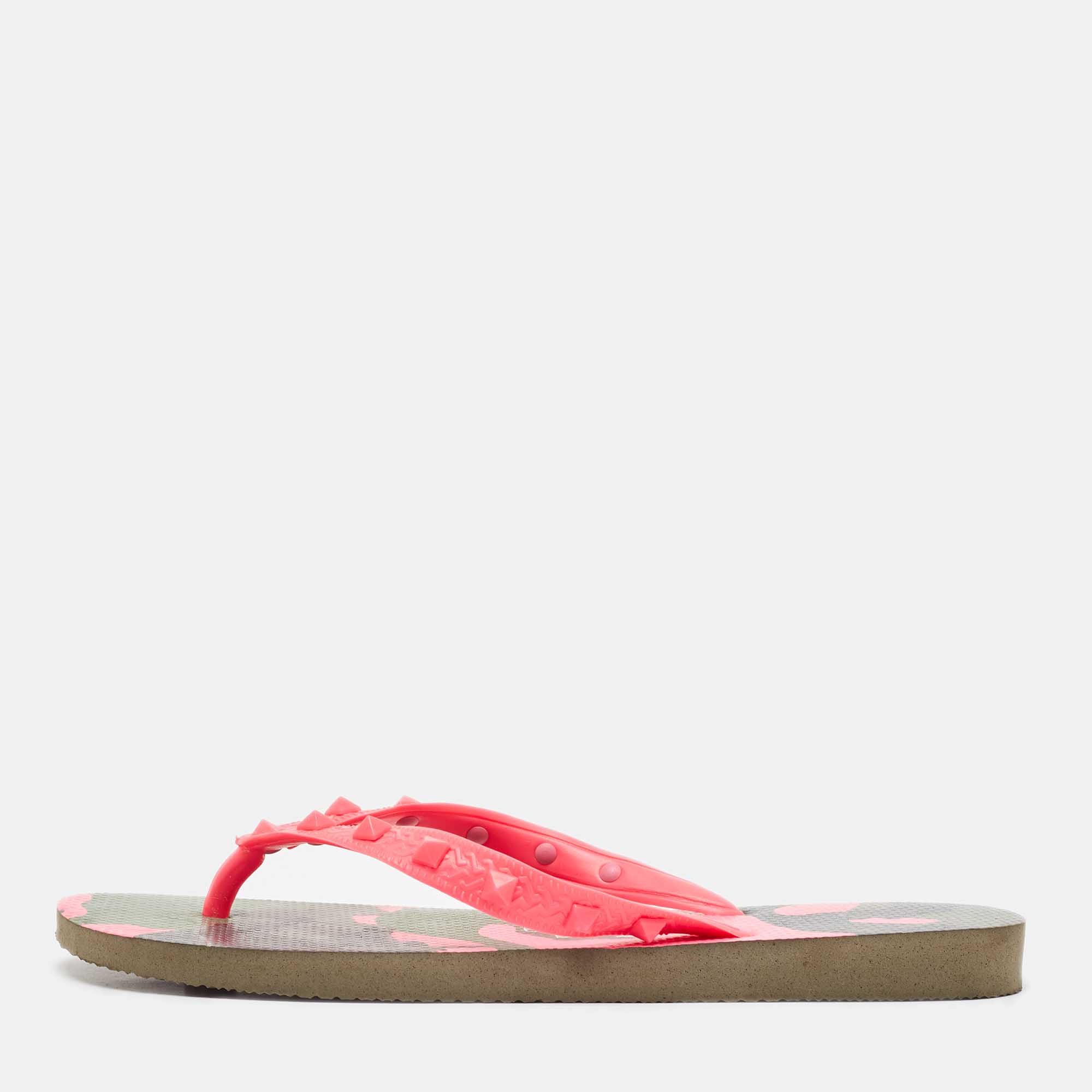 

Valentino x Havaianas Pink Rubber Thong Slides Size