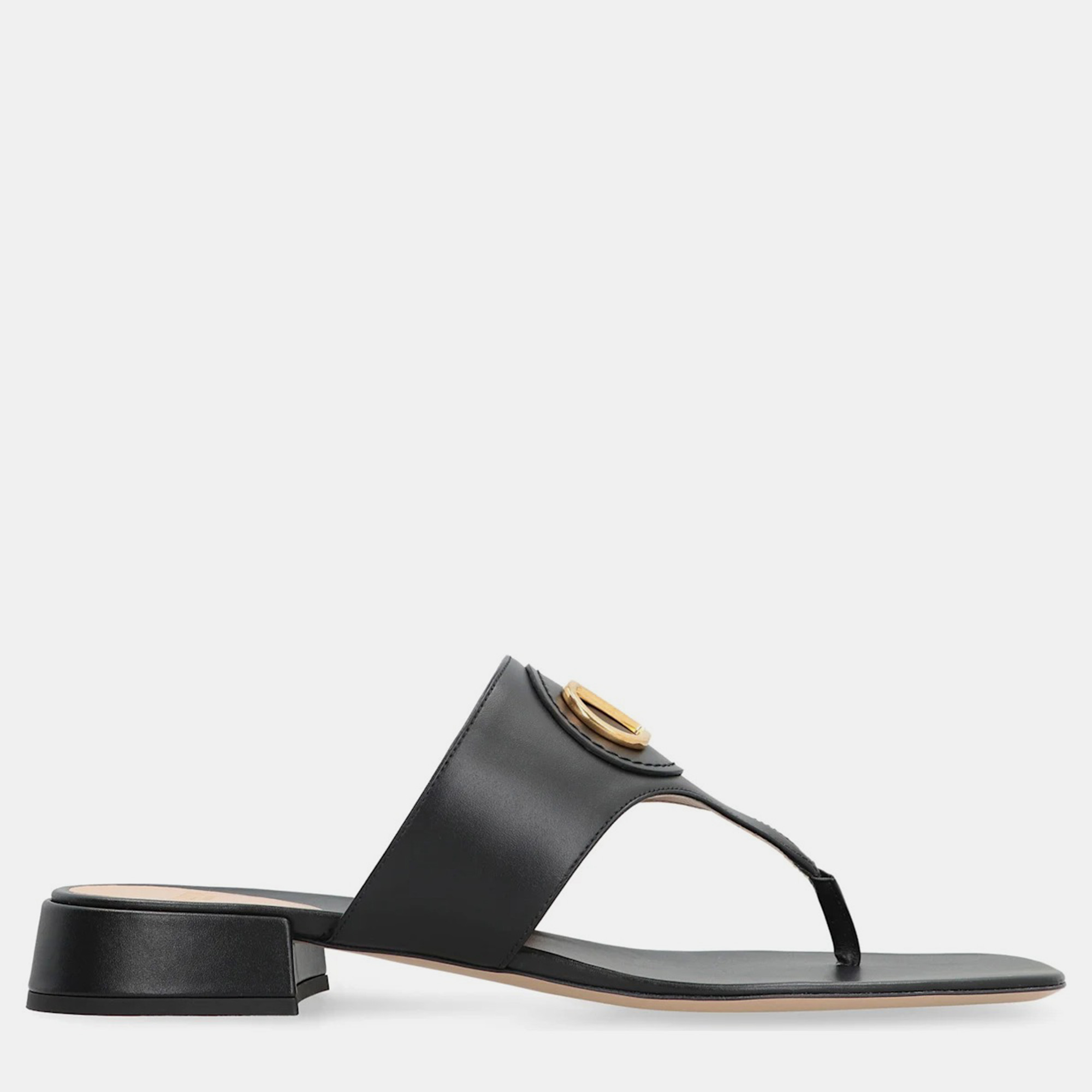 

Valentino Black Vlogo Signature Leather Slides IT 36