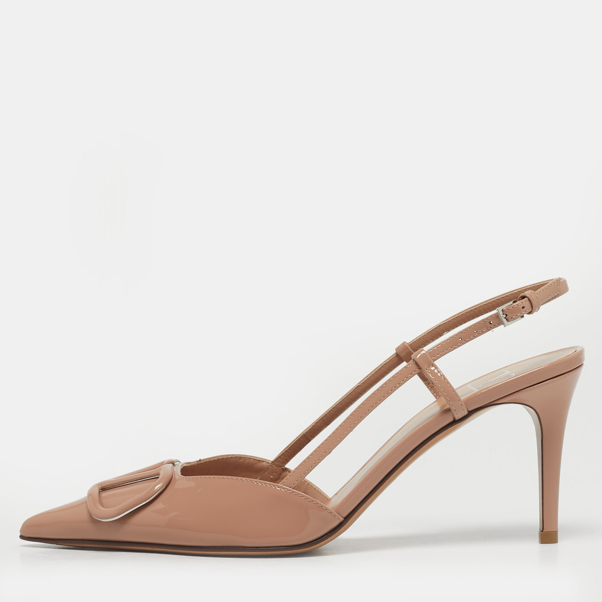 

Valentino Beige Patent Escape VLogo Pumps Size