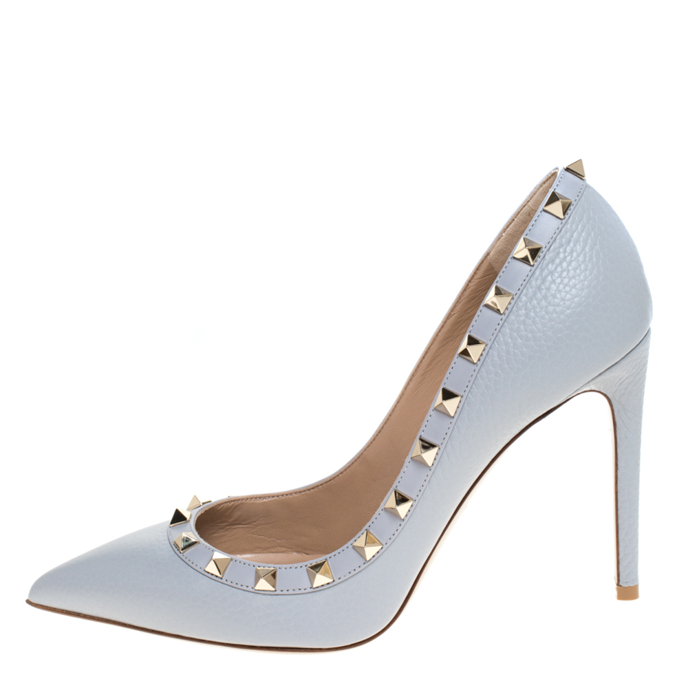 

Valentino Pastel Blue Leather Rockstud Pointed Toe Pumps Size