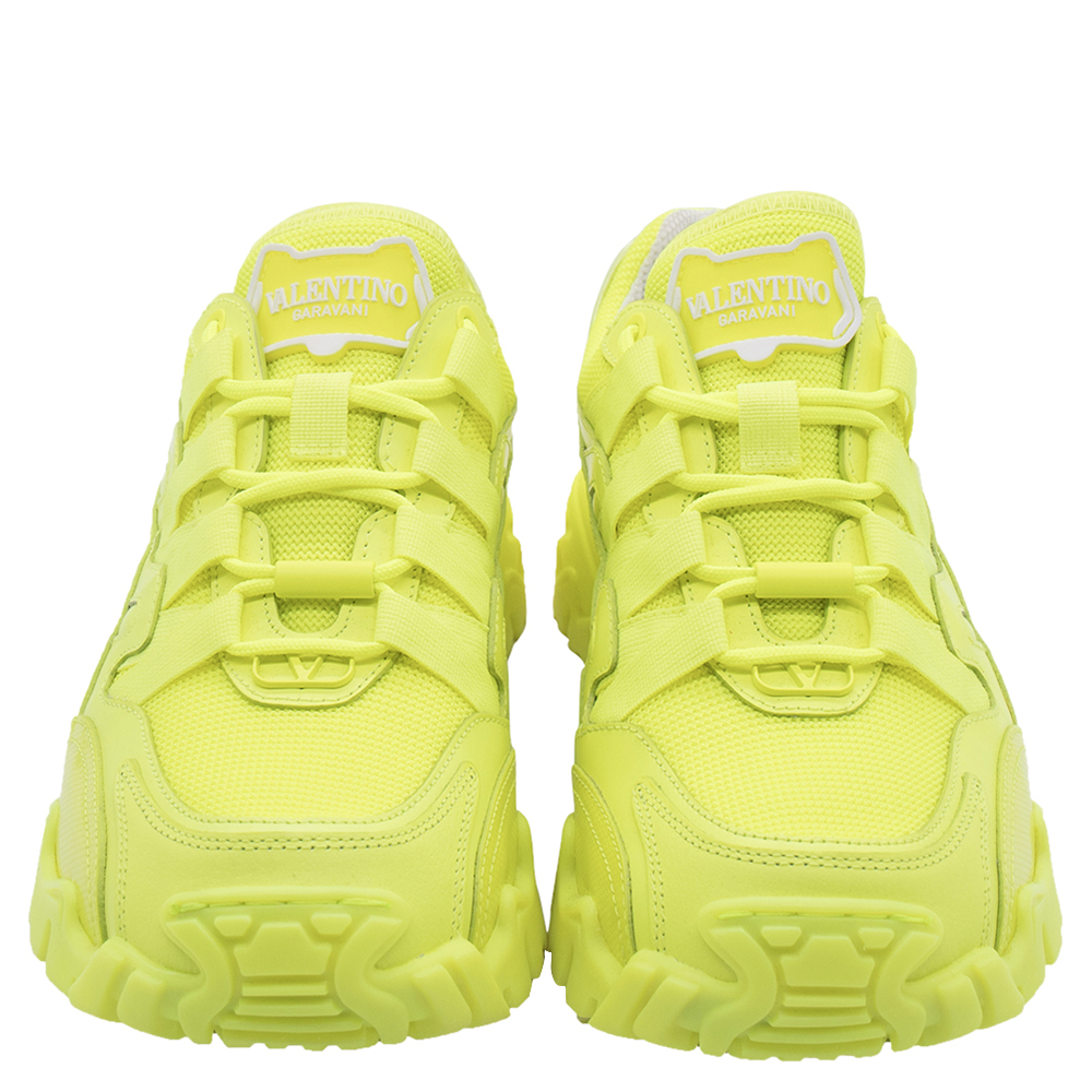 

Valentino Fluorescent Green Mesh/Leather Climbers Sneakers Size