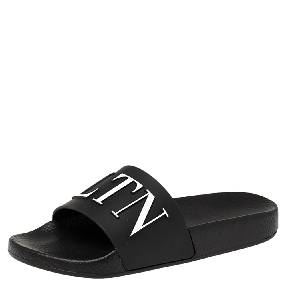 women's valentino slides black