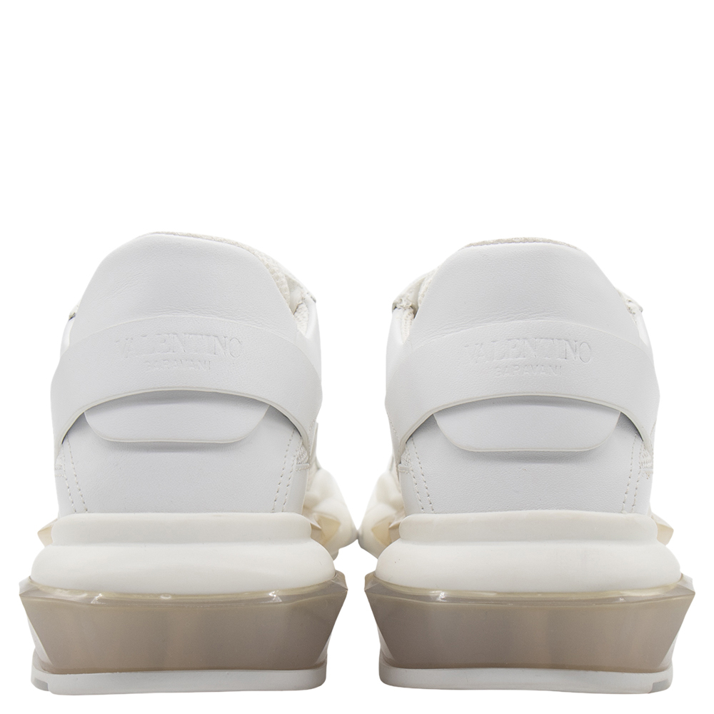 

Valentino White Leather/Mesh Sneakers Size