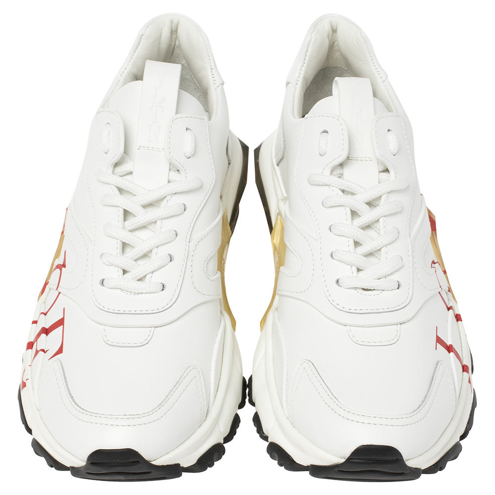

Valentino White Leather Bounce LOVE Sneakers Size