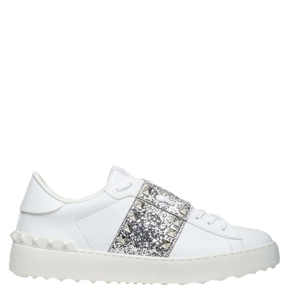 item Relatieve grootte Verkeersopstopping Valentino Garavani White Glitter Rockstud Untitled Sneakers Size EU 39  Valentino | TLC