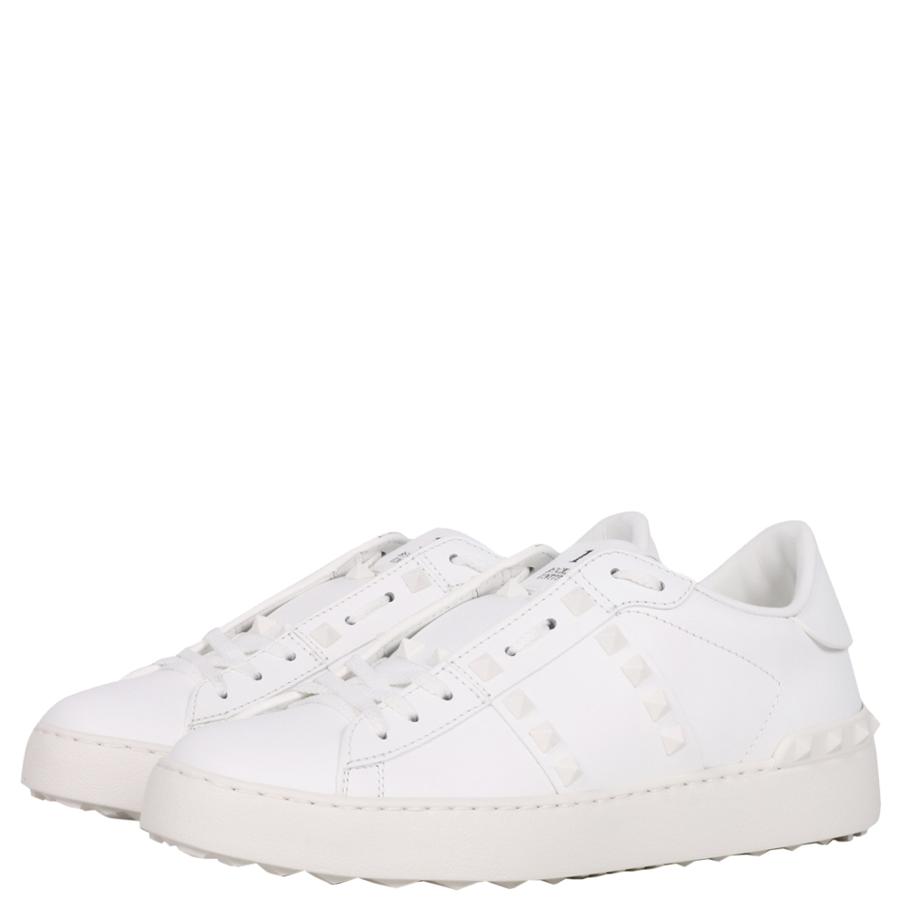 

Valentino Garavani White Rockstud Leather Untitled Sneakers Size EU