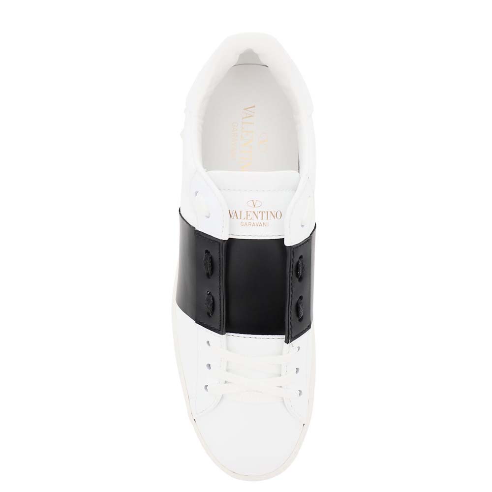 

Valentino Garavani White/Black Leather Open Sneakers Size