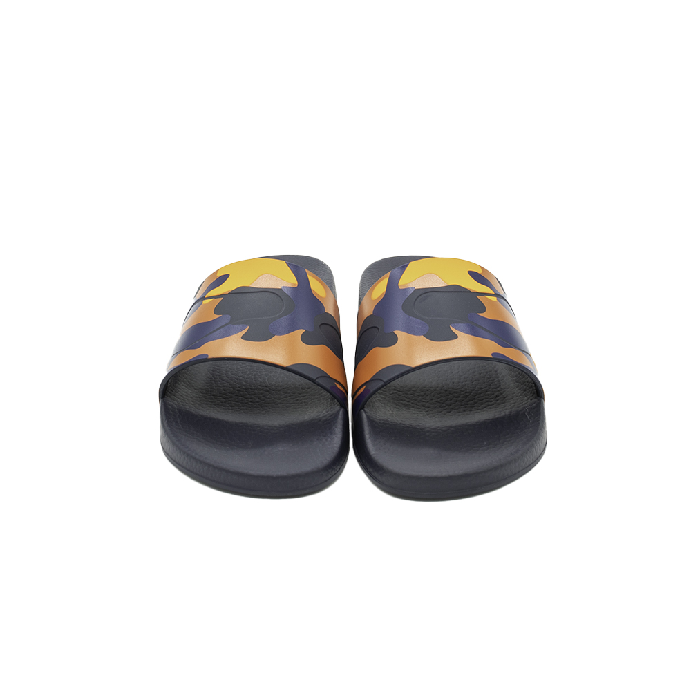

Valentino Marine Blue/Orange Rubber Camouflage Slides Size