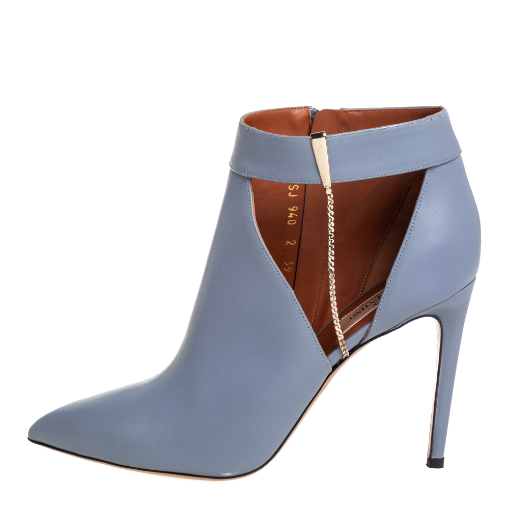 

Valentino Blue Leather Cut Out Ankle Boots Size