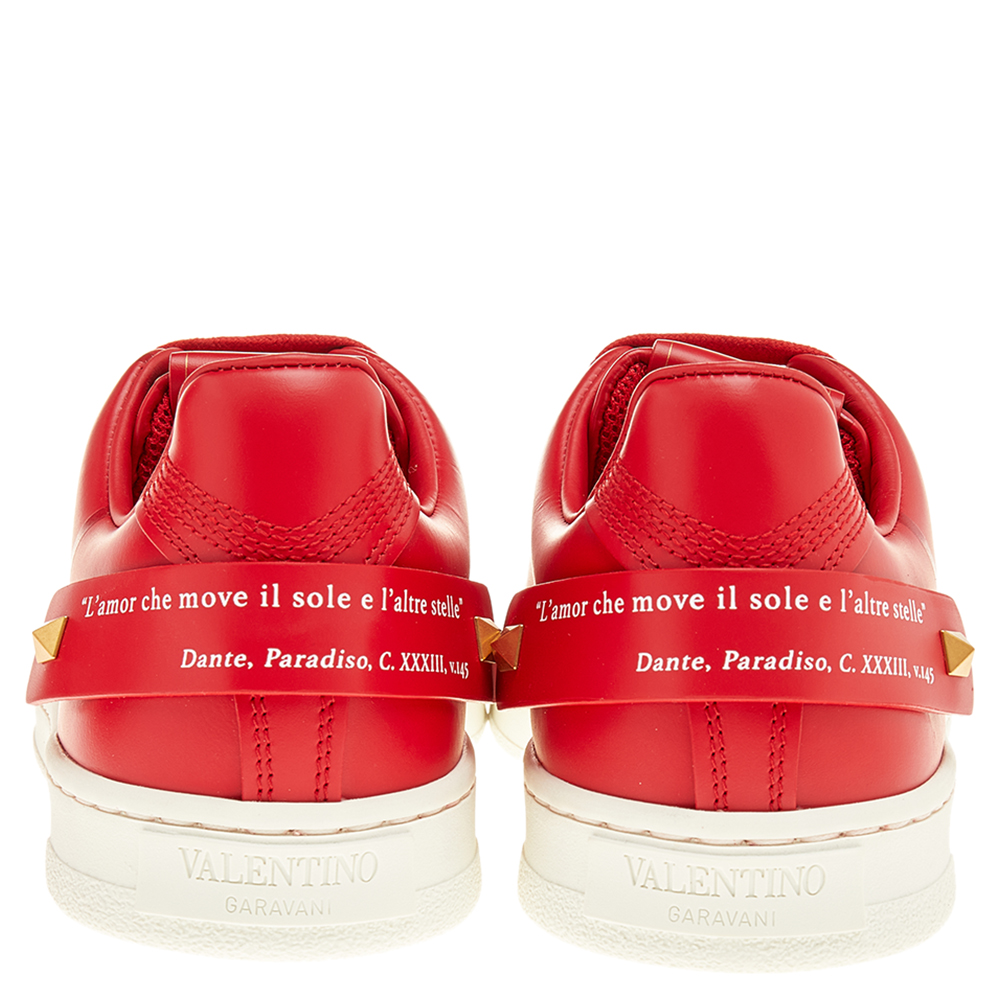 

Valentino Red Leather VLogo Low Top Sneakers Size EU