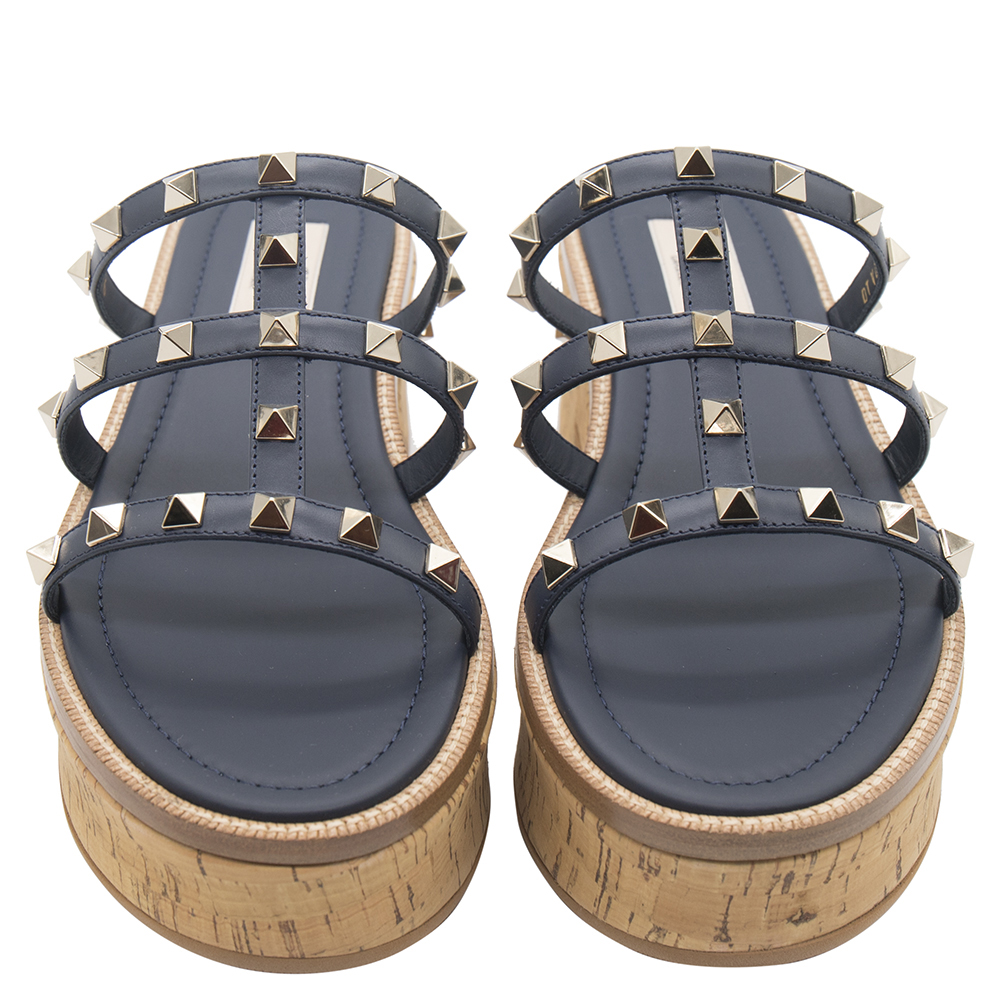 

Valentino Marine/Marine Studcork Sandals Size EU, Blue