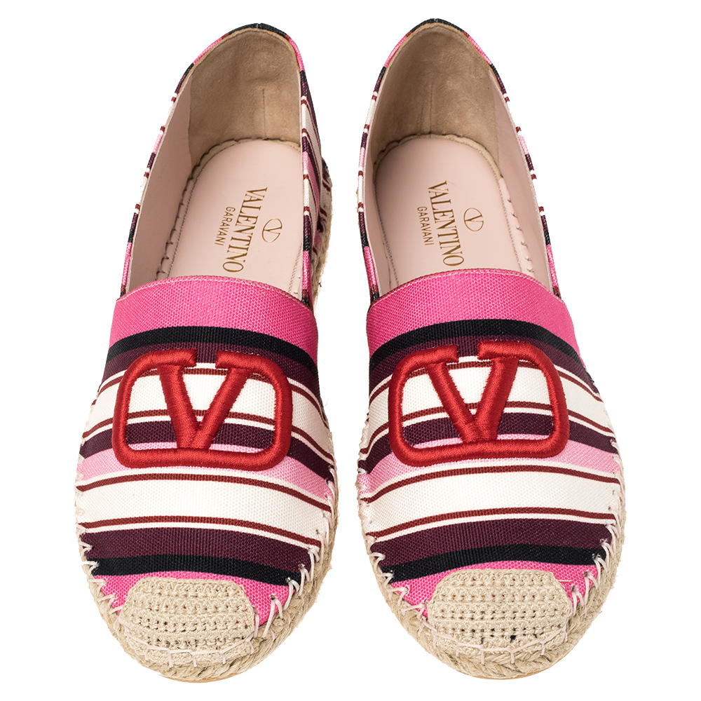 

Valentino Multicolor Raspberry Pink/Rouge Pur/Natu Pop Baiadera Espadrilles Size EU