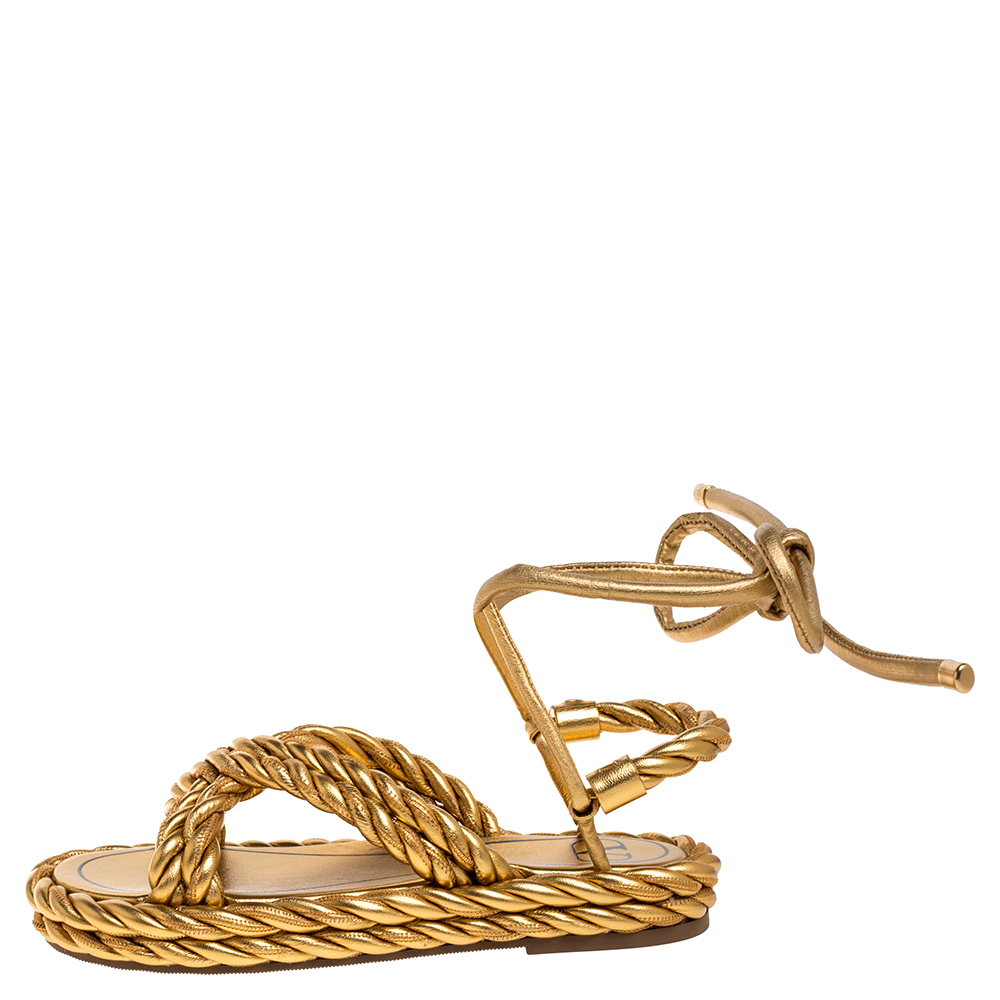 valentino gold rope sandals