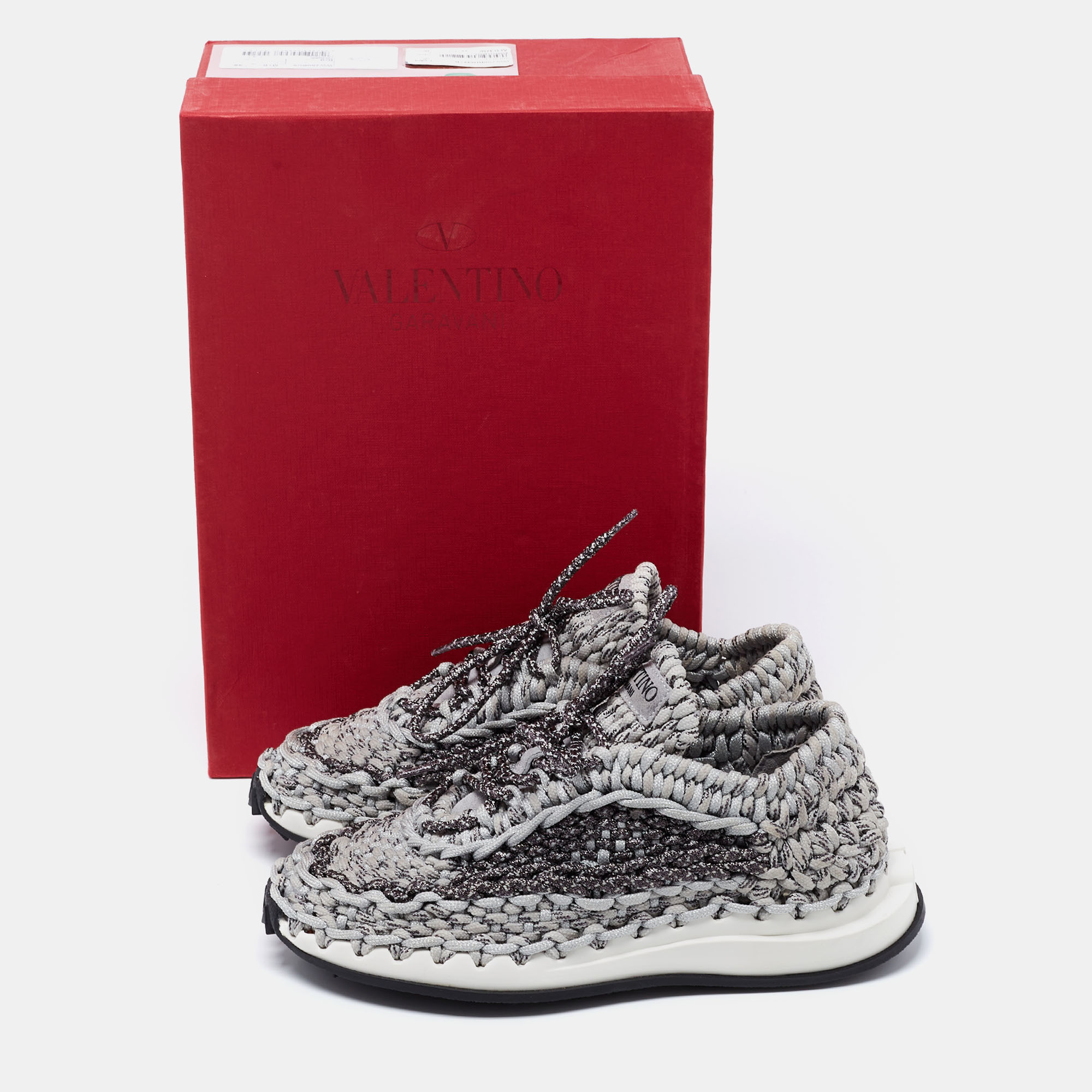 

Valentino Grey/Black Crochet Low Top Sneakers Size