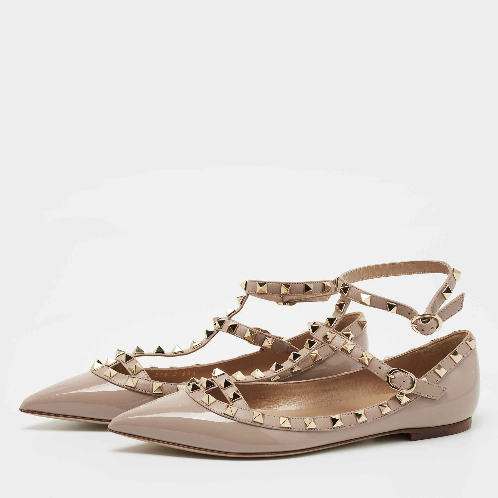 

Valentino Pink Patent Leather Rockstud Flats Size