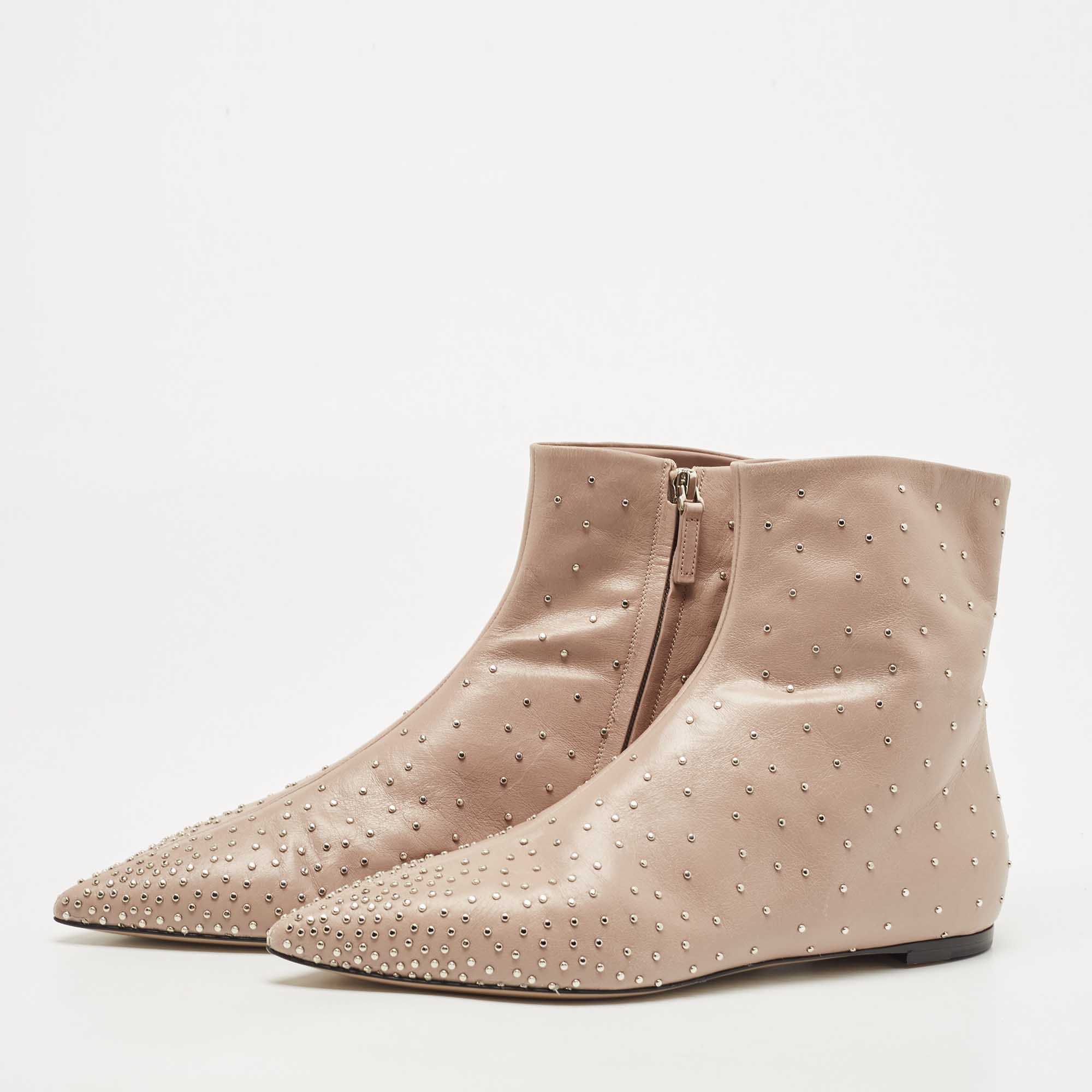 

Valentino Beige Leather Suede Ankle Boots Size