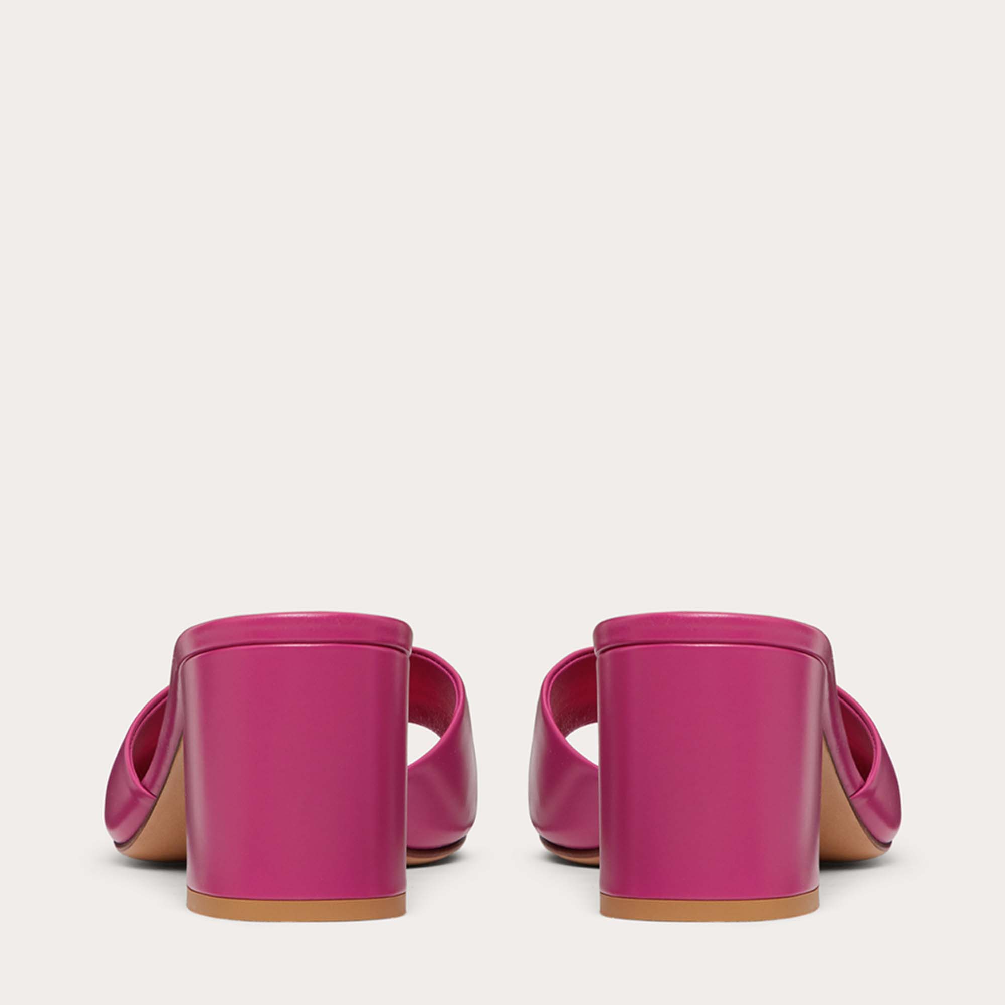 

Valentino Pink Leather One Stud Slide Sandals Size