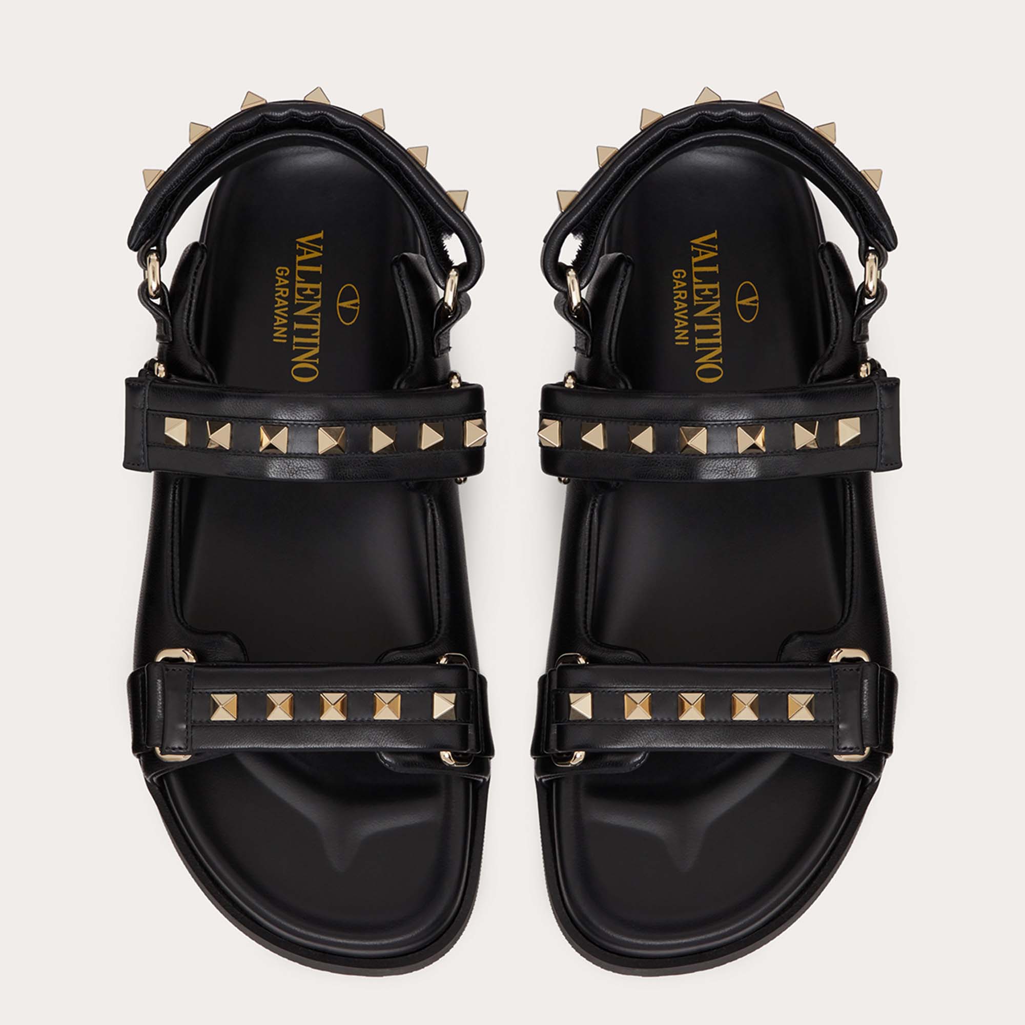 

Valentino Black Leather Rockstud Sandals Size